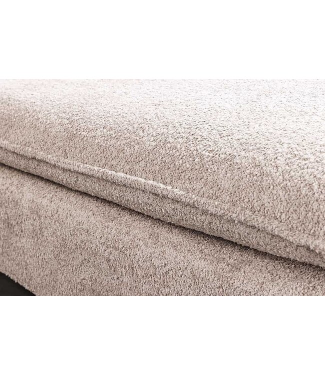 Invicta Interior Grote kruk HEAVEN 100cm champagne beige Bouclé Ottomaanse lente kern - 44186