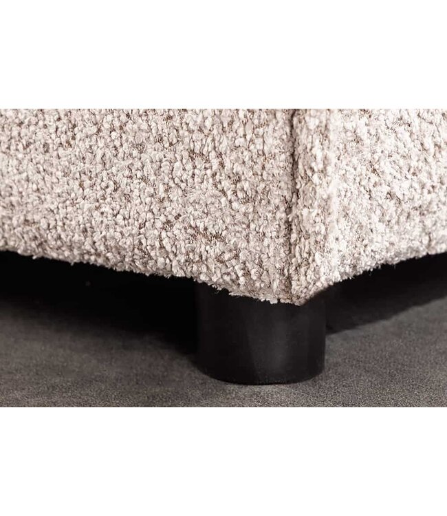 Invicta Interior Grote kruk HEAVEN 100cm champagne beige Bouclé Ottomaanse lente kern - 44186