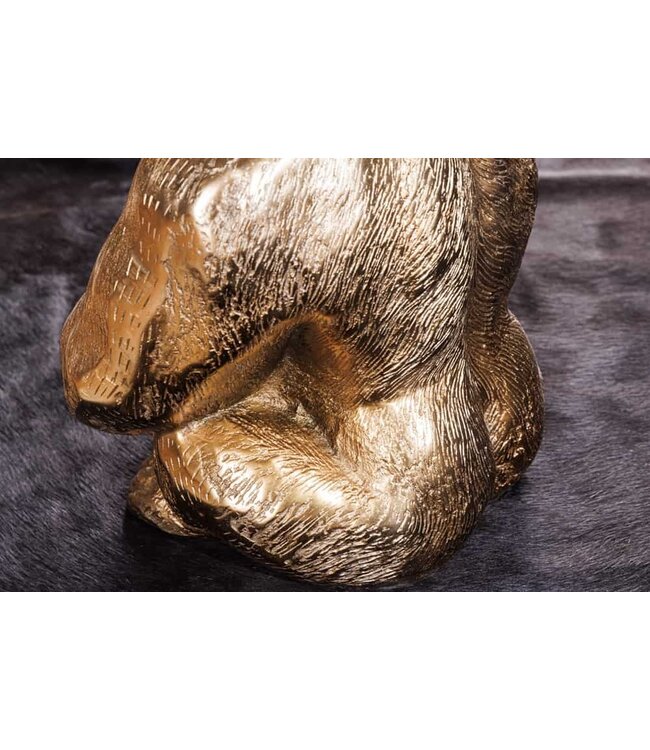 Invicta Interior Ronde salontafel WILDLIFE KONG 60cm goud metaal glazen aap beeldje gorilla sculptuur handgemaakt - 43518
