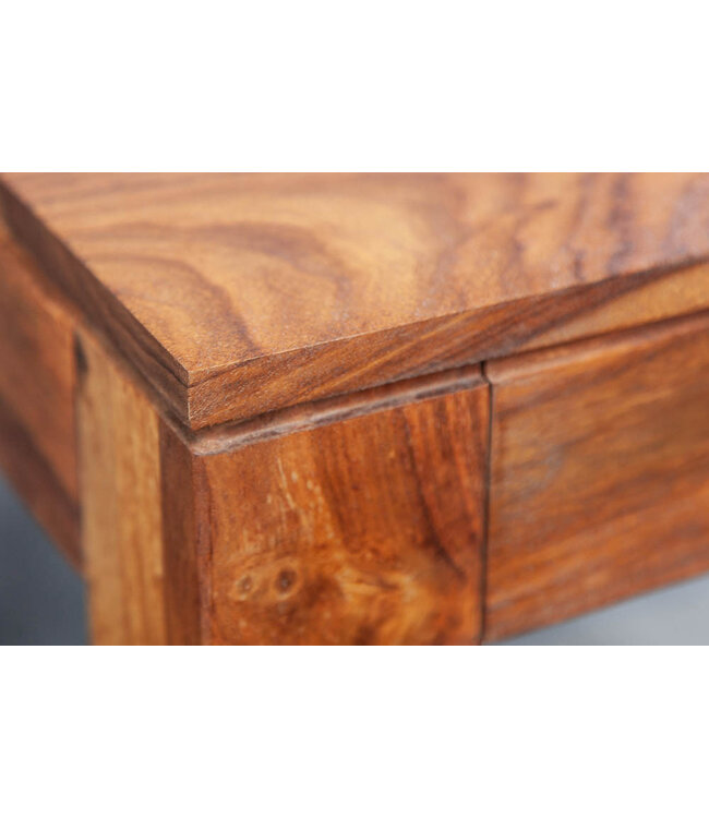 Invicta Interior Massief houten eettafel PURE 135 cm bruin sheeshamhout met een unieke nerf - 43752