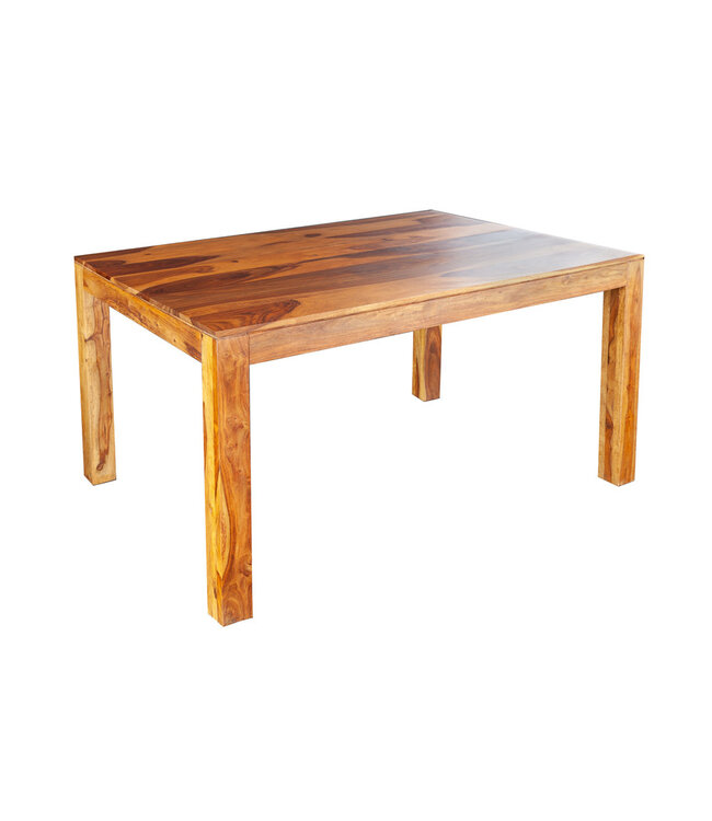 Invicta Interior Massief houten eettafel PURE 135 cm bruin sheeshamhout met een unieke nerf - 43752