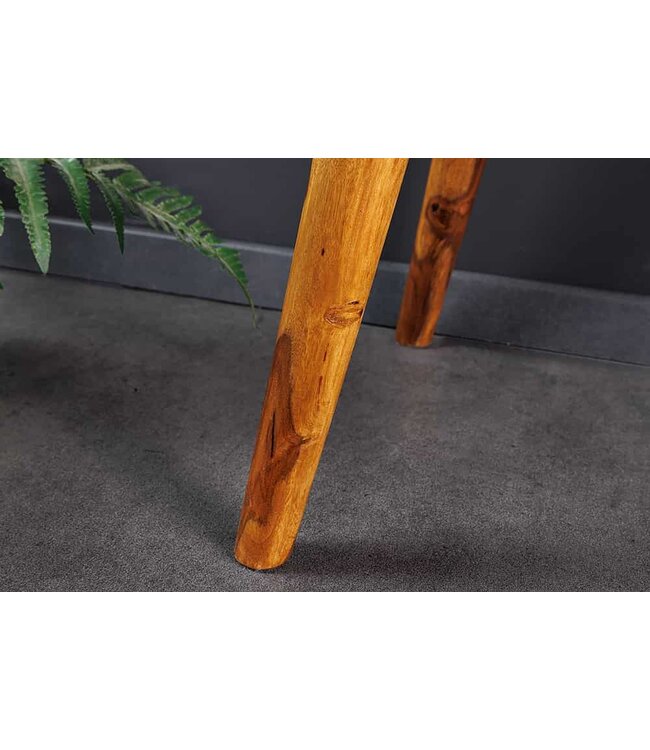 Invicta Interior Massief houten wandtafel BEAUTY BY NATURE 110 cm bruin bureau met sheeshamstenen afwerking - 43751