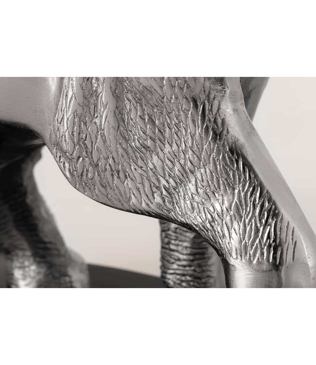 Invicta Interior Ronde Bijzettafel ELEPHANT 80cm Zilver Metaal Glas Marmeren Sculptuur Handgemaakt - 43557