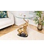 Invicta Interior Ronde bijzettafel ELEPHANT 80cm goud metaal glas marmeren sculptuur handgemaakt - 43558