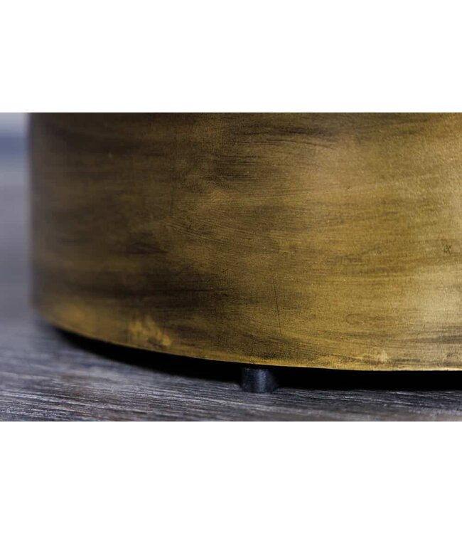 Invicta Interior Bone Inlay Salontafel HARMONY NATURE 60cm Rond Zwart Wit Goud Ingelegd Arts & Crafts - 42800