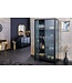 Invicta Interior Moderne vitrinekast AMSTERDAM 160 cm zwart goud dammen glazen metalen highboard kast - 43533
