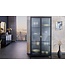 Invicta Interior Moderne vitrinekast AMSTERDAM 160 cm zwart goud dammen glazen metalen highboard kast - 43533