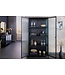 Invicta Interior Moderne vitrinekast AMSTERDAM 160 cm zwart goud dammen glazen metalen highboard kast - 43533