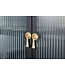 Invicta Interior Moderne vitrinekast AMSTERDAM 160 cm zwart goud dammen glazen metalen highboard kast - 43533