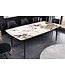 Invicta Interior Eettafel MILANO 160cm wit Pandora keramiek zwart metalen onderstel - 44232