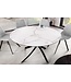 Invicta Interior Ronde eettafel ALPINE 120 cm wit marmer keramiek zwart metalen onderstel - 44230