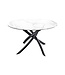 Invicta Interior Ronde eettafel ALPINE 120 cm wit marmer keramiek zwart metalen onderstel - 44230