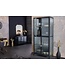 Invicta Interior Moderne vitrine AMSTERDAM 180cm zwart goud geribbeld glazen metalen highboardkast - 43532