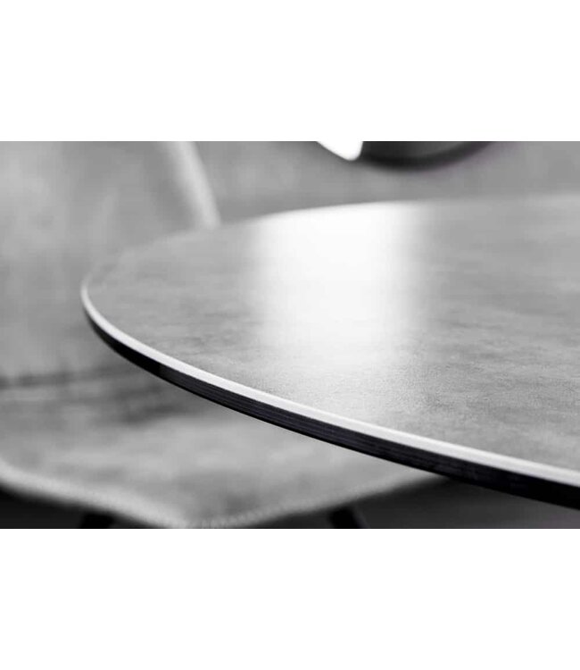 Invicta Interior Ronde eettafel ALPINE 120cm antraciet keramiek zwart metalen frame - 44231