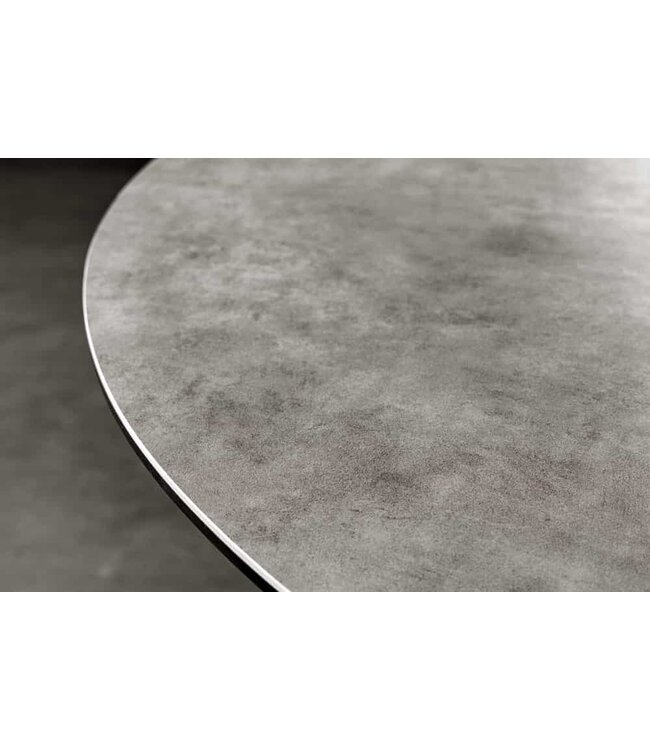 Invicta Interior Ronde eettafel ALPINE 120cm antraciet keramiek zwart metalen frame - 44231