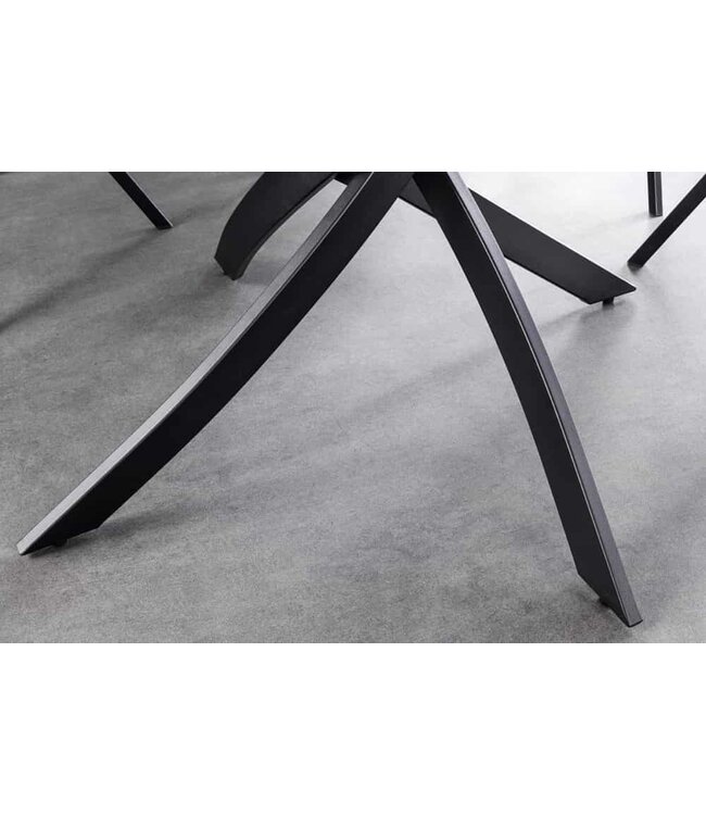 Invicta Interior Ronde eettafel ALPINE 120cm antraciet keramiek zwart metalen frame - 44231