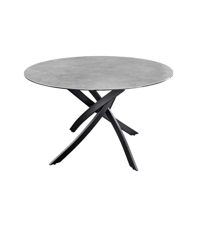 Invicta Interior Ronde eettafel ALPINE 120cm antraciet keramiek zwart metalen frame - 44231