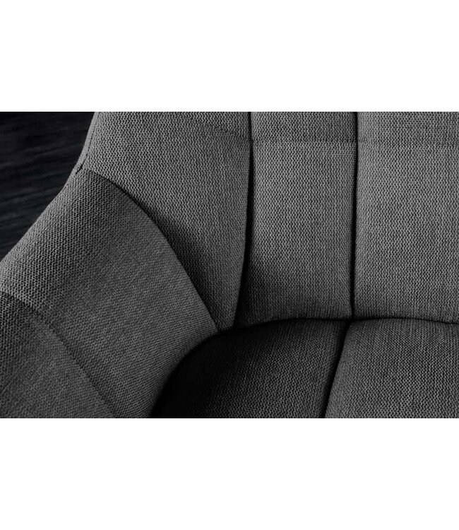 Invicta Interior Eetkamerbank PAPILLON 165cm antraciet flatweave met rugleuningen zwart metalen frame - 44529