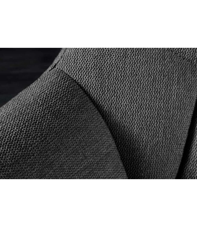 Invicta Interior Eetkamerbank PAPILLON 165cm antraciet flatweave met rugleuningen zwart metalen frame - 44529