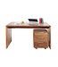 Invicta Interior Massief houten bureautafel CUBUS 120 cm bruin bureau met sheeshamstenen afwerking - 43753
