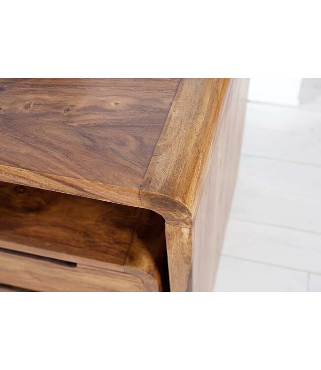 Invicta Interior Massief houten bureautafel CUBUS 120 cm bruin bureau met sheeshamstenen afwerking - 43753