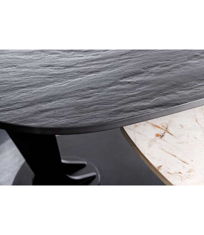 Invicta Interior Design salontafel MOVEMENT Zwarte ronde draaibare Pandora keramische metalen frame - 44234