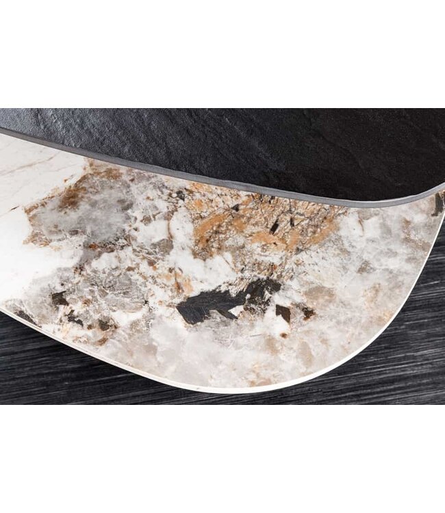 Invicta Interior Design salontafel MOVEMENT Zwarte ronde draaibare Pandora keramische metalen frame - 44234