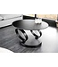 Invicta Interior Draaibare salontafel DANCING RINGS zwart grijs beton leisteen keramiek rond metalen onderstel - 44316