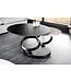 Invicta Interior Draaibare salontafel DANCING RINGS zwart grijs beton leisteen keramiek rond metalen onderstel - 44316