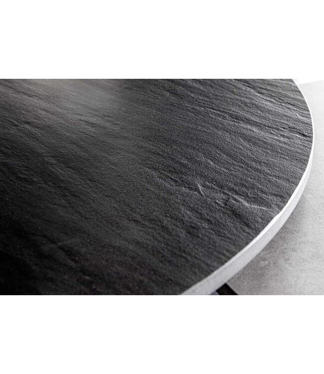 Invicta Interior Design Salontafel DANCING RINGS Zwart Grijs Rond Draaibaar Keramisch Metaal - 44316