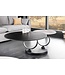 Invicta Interior Design Salontafel DANCING RINGS Zwart Grijs Rond Draaibaar Keramisch Metaal - 44316