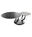 Invicta Interior Draaibare salontafel DANCING RINGS zwart grijs beton leisteen keramiek rond metalen onderstel - 44316