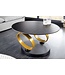 Invicta Interior Draaibare salontafel DANCING RINGS zwart wit goud natuursteen leisteen keramiek rond - 44317