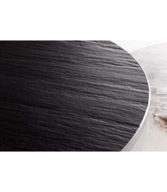 Invicta Interior Design Salontafel DANCING RINGS Zwart Ronde Draaibaar Pandora Keramiek Zwart Metaal - 44317