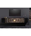 Invicta Interior Hangende TV lowboard GOLDEN SUNSET 160cm mangohout zwart met 3D houtsnijwerk goud handgemaakt - 44250