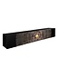 Invicta Interior Hangende TV lowboard GOLDEN SUNSET 160cm mangohout zwart met 3D houtsnijwerk goud handgemaakt - 44250