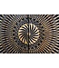Invicta Interior Design Highboard ILLUSION 120cm zwart mangohout massief hout met 3D houtsnijwerk goud ijzer metalen frame - 44321