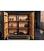 Invicta Interior Design Highboard ILLUSION 120cm zwart mangohout massief hout met 3D houtsnijwerk goud ijzer metalen frame - 44321