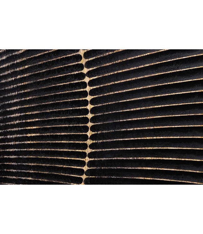 Invicta Interior Handgemaakte TV lowboard GOLDEN SUNSET 180cm zwart met 3D houtsnijwerk goud mango hout massief metalen poten - 44303