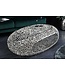 Invicta Interior Handgemaakte salontafel BIO 120 cm zilverkleurig metalen bladmotief met opbergruimte - 44148