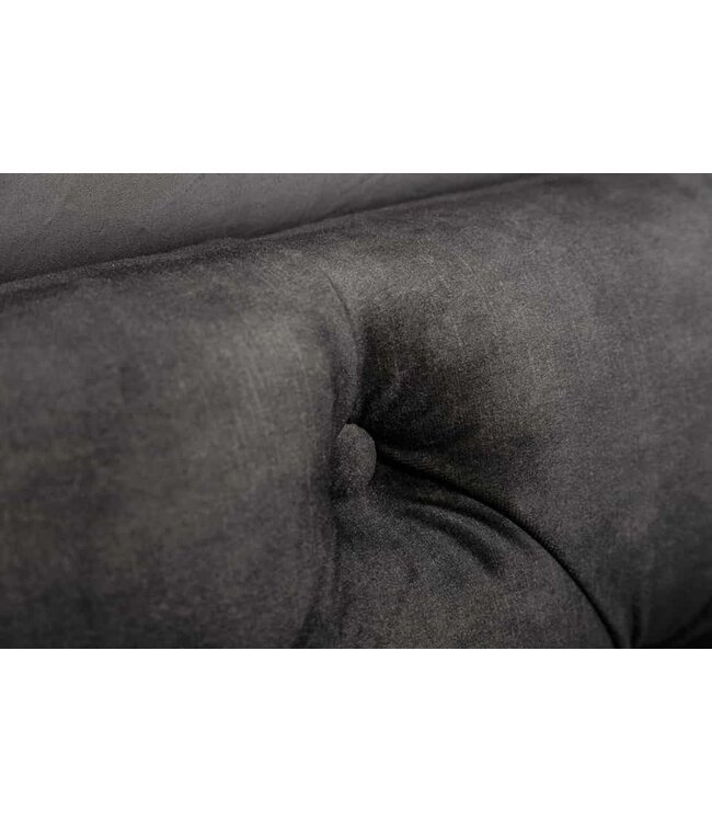 Invicta Interior Design tweepersoonsbed PARIS 160x200cm grijs fluweel Chesterfield gestoffeerd bed - 43537