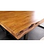 Invicta Interior Massief houten eettafel MAMMUT 200cm acacia U-frame zwart metalen boomrand 5cm tafelblad - 43789