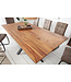 Invicta Interior Massief houten eettafel GALAXIE 180cm Sheesham steenafwerking sterframe metaal zwart - 43933