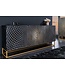 Invicta Interior Design dressoir ILLUSION 180cm zwart mangohout massief hout goud ijzer metalen frame - 44320