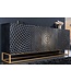 Invicta Interior Design dressoir ILLUSION 180cm zwart mangohout massief hout goud ijzer metalen frame - 44320