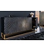 Invicta Interior Design dressoir ILLUSION 180cm zwart mangohout massief hout goud ijzer metalen frame - 44320
