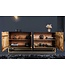 Invicta Interior Design dressoir ILLUSION 180cm zwart mangohout massief hout goud ijzer metalen frame - 44320