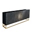 Invicta Interior Design dressoir ILLUSION 180cm zwart mangohout massief hout goud ijzer metalen frame - 44320