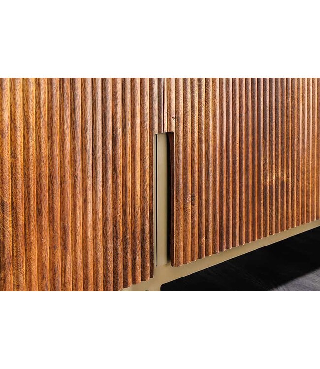 Invicta Interior Design TV-bord GATSBY 160 cm bruin goud mangohout marmer metalen frame - 43337