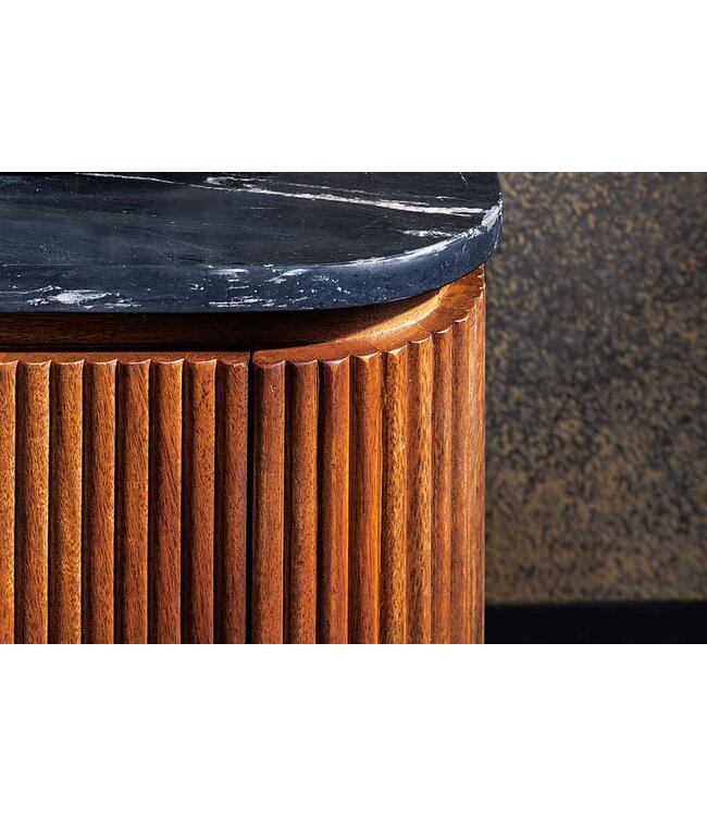 Invicta Interior Design TV-bord GATSBY 160 cm bruin goud mangohout marmer metalen frame - 43337